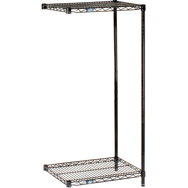Nexel Black Epoxy, 2 Tier, Wire Shelving Add-On Unit, 54W x 14D x 34H A14543B2 - main